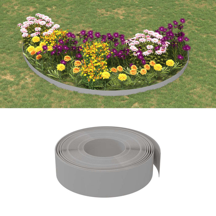 Bordură de grădină, gri, 10 m 15 cm, polietilenă - WALTI WALTI