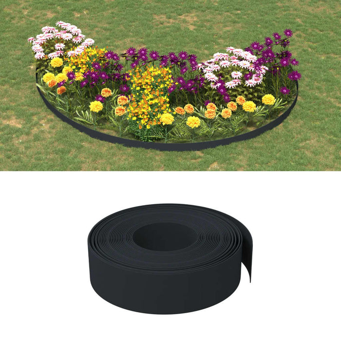 Bordură de grădină, negru, 10 m 15 cm, polietilenă - WALTI WALTI