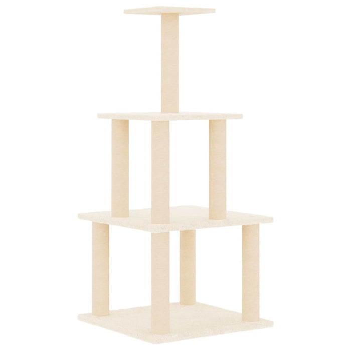 Ansamblu de pisici cu stâlpi din funie de sisal, crem, 111 cm WALTI