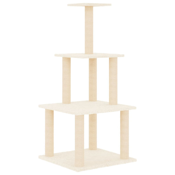 Ansamblu de pisici cu stâlpi din funie de sisal, crem, 111 cm WALTI