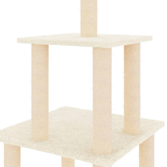 Ansamblu de pisici cu stâlpi din funie de sisal, crem, 111 cm WALTI