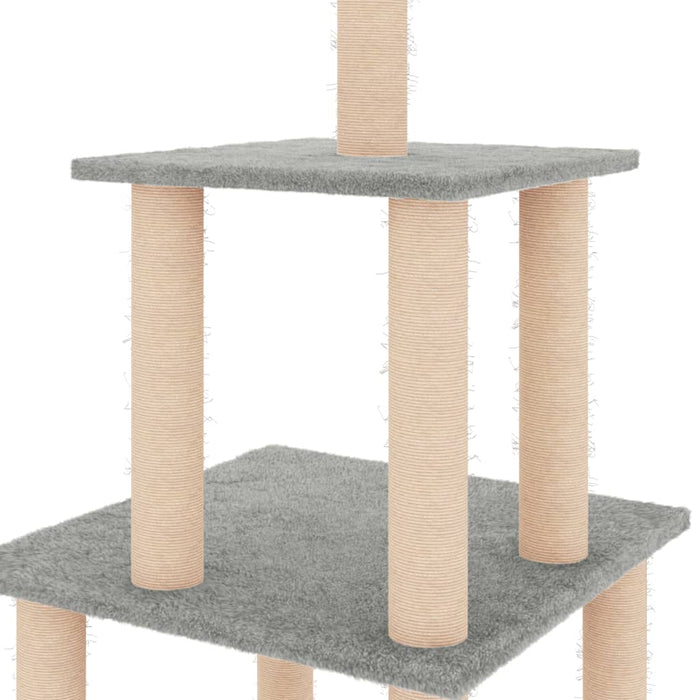 Ansamblu de pisici, stâlpi din funie sisal, gri deschis, 111 cm WALTI