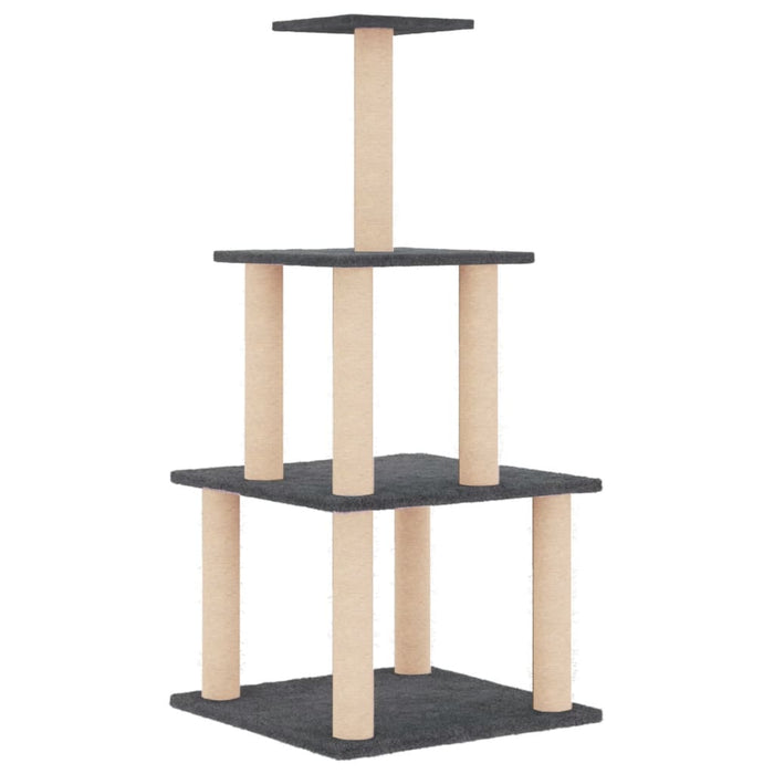 Ansamblu pisici, stâlpi din funie sisal, gri închis, 111 cm WALTI