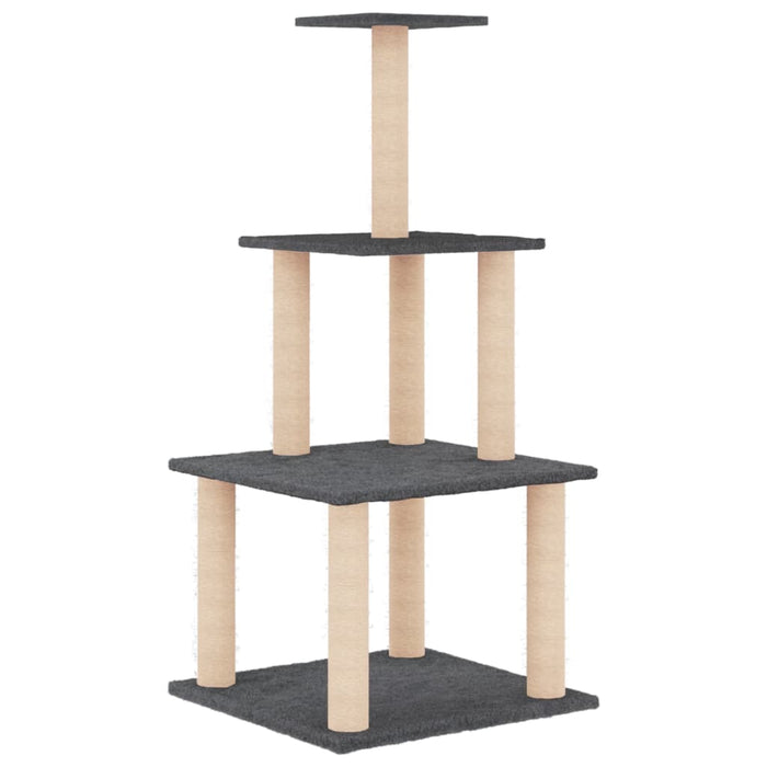 Ansamblu pisici, stâlpi din funie sisal, gri închis, 111 cm WALTI