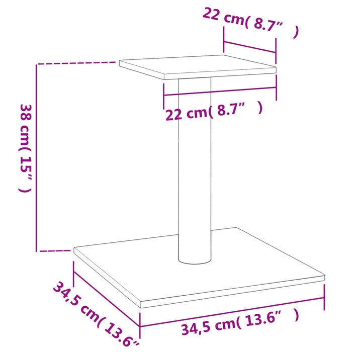 Stâlp de zgâriat pentru pisici cu platformă, gri închis, 38 cm - WALTI WALTI
