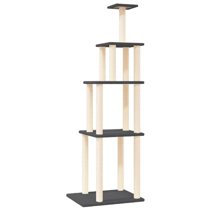 Ansamblu pisici cu stâlpi din funie sisal, gri închis, 183 cm - WALTI WALTI
