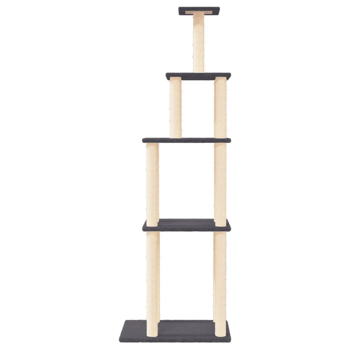 Ansamblu pisici cu stâlpi din funie sisal, gri închis, 183 cm - WALTI WALTI