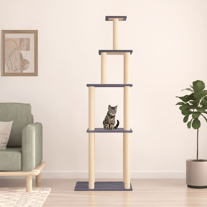 Ansamblu pisici cu stâlpi din funie sisal, gri închis, 183 cm - WALTI WALTI