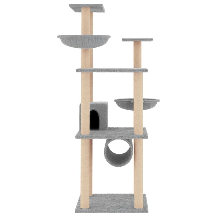 Ansamblu pisici cu stâlpi din funie sisal, gri deschis, 141 cm - WALTI WALTI