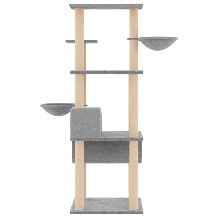 Ansamblu pisici cu stâlpi din funie sisal, gri deschis, 141 cm - WALTI WALTI
