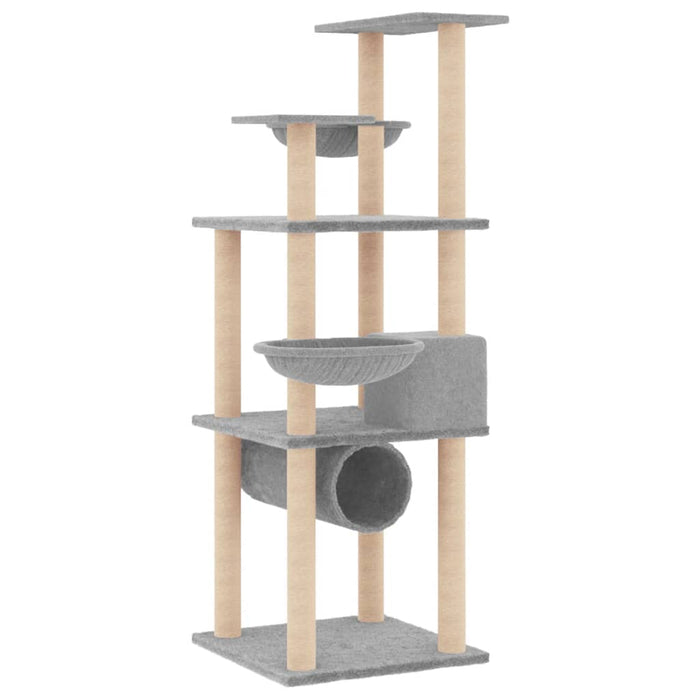 Ansamblu pisici cu stâlpi din funie sisal, gri deschis, 141 cm - WALTI WALTI
