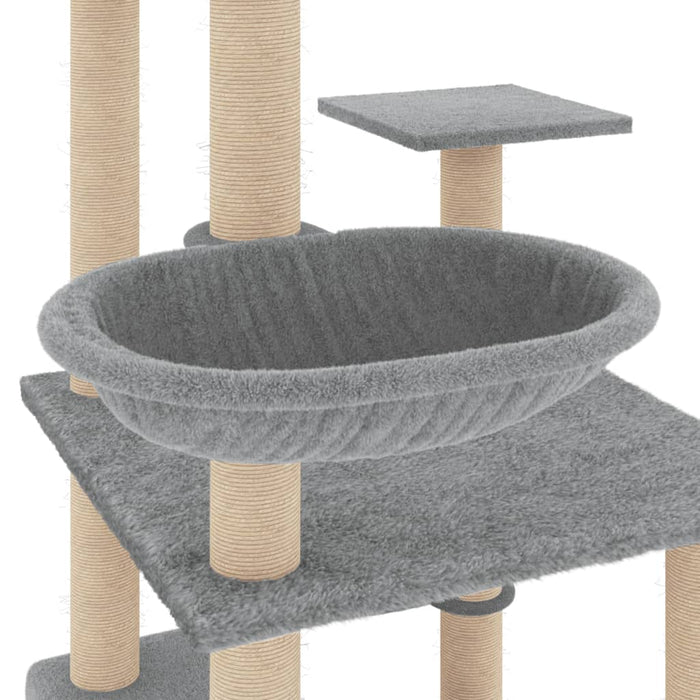 Ansamblu pisici cu stâlpi din funie sisal, gri deschis, 141 cm - WALTI WALTI