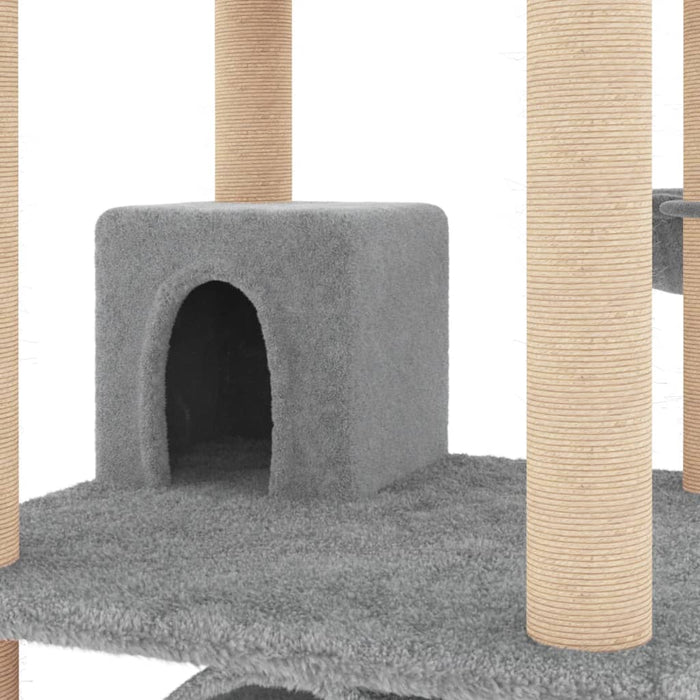 Ansamblu pisici cu stâlpi din funie sisal, gri deschis, 141 cm - WALTI WALTI
