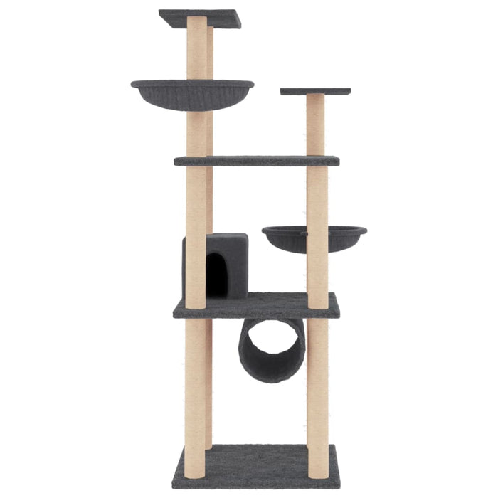 Ansamblu pisici cu stâlpi din funie sisal, gri închis, 141 cm - WALTI WALTI