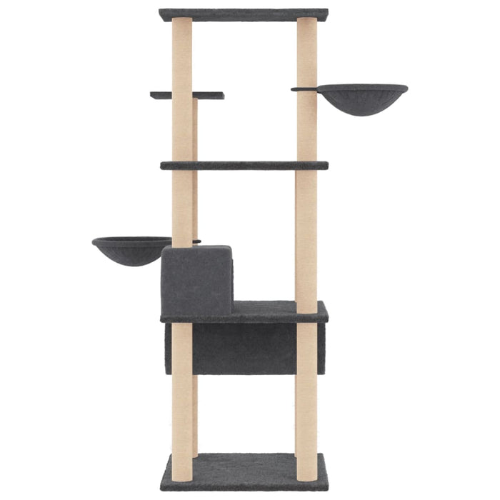 Ansamblu pisici cu stâlpi din funie sisal, gri închis, 141 cm - WALTI WALTI