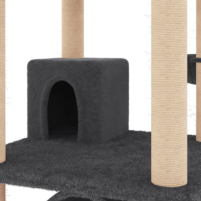 Ansamblu pisici cu stâlpi din funie sisal, gri închis, 141 cm - WALTI WALTI