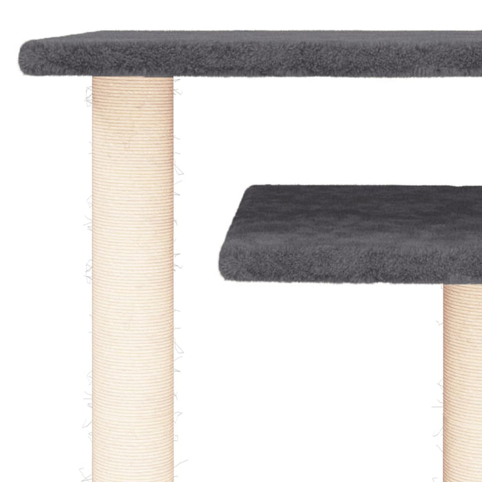Stâlpi zgâriat pentru pisici cu platforme, gri închis, 62,5 cm - WALTI WALTI