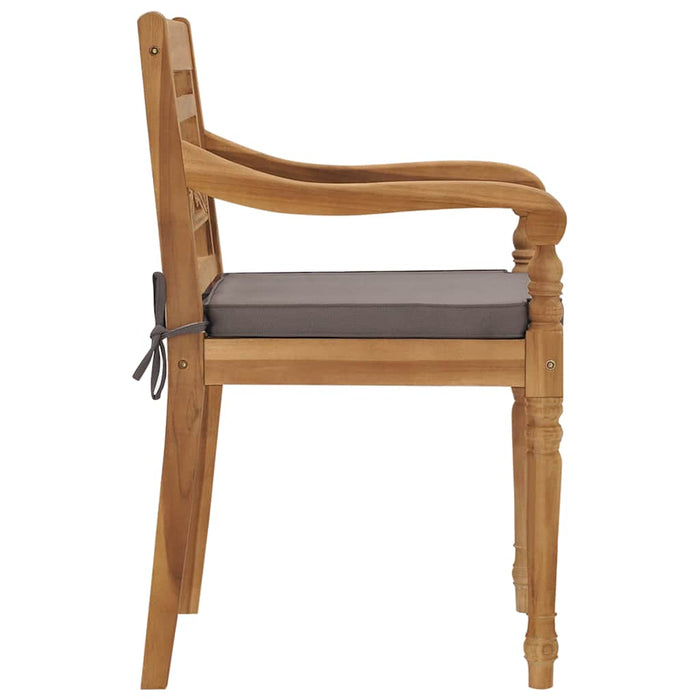 Set mobilier grădină cu perne gri închis 9 piese lemn masiv tec WALTI