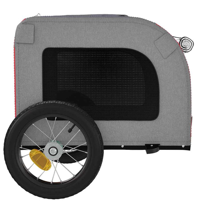 Remorcă bicicletă animale companie, roșu/gri textil oxford/fier WALTI
