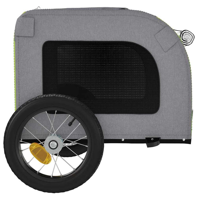 Remorcă bicicletă animale companie verde/gri textil oxford/fier WALTI