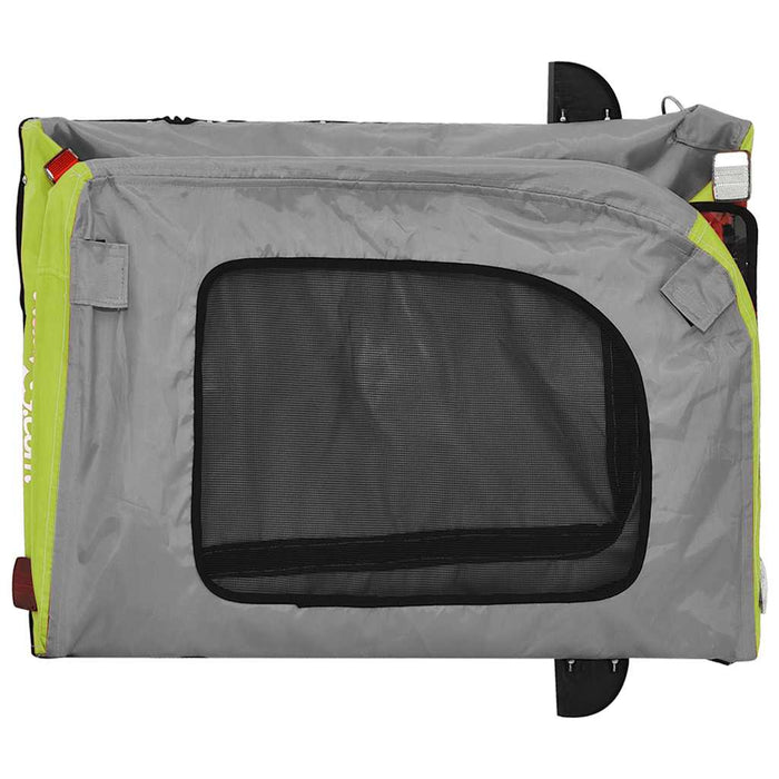 Remorcă bicicletă animale companie verde/gri textil oxford/fier WALTI