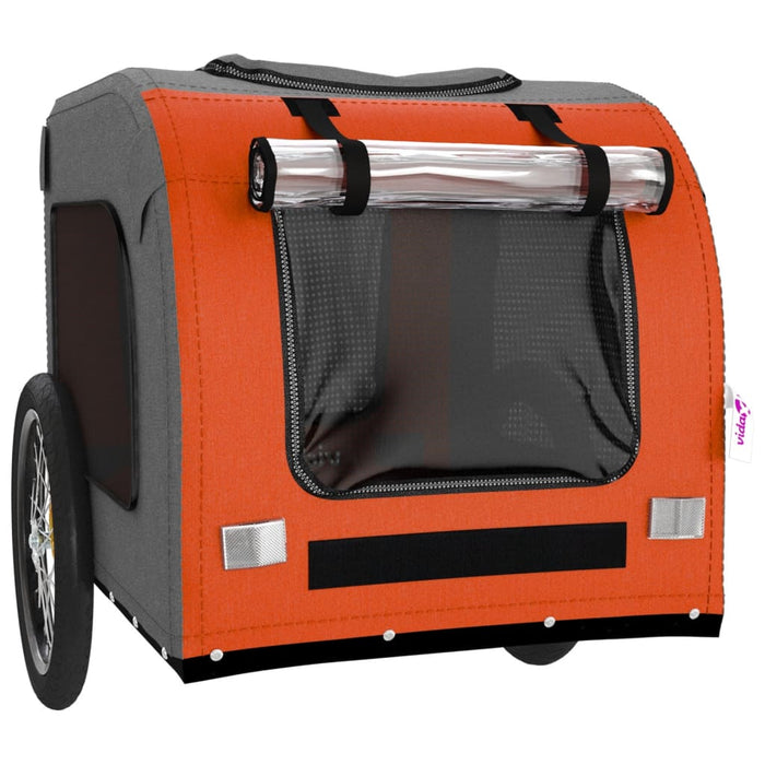Remorcă bicicletă de animale, portocaliu/gri textil oxford/fier - WALTI WALTI