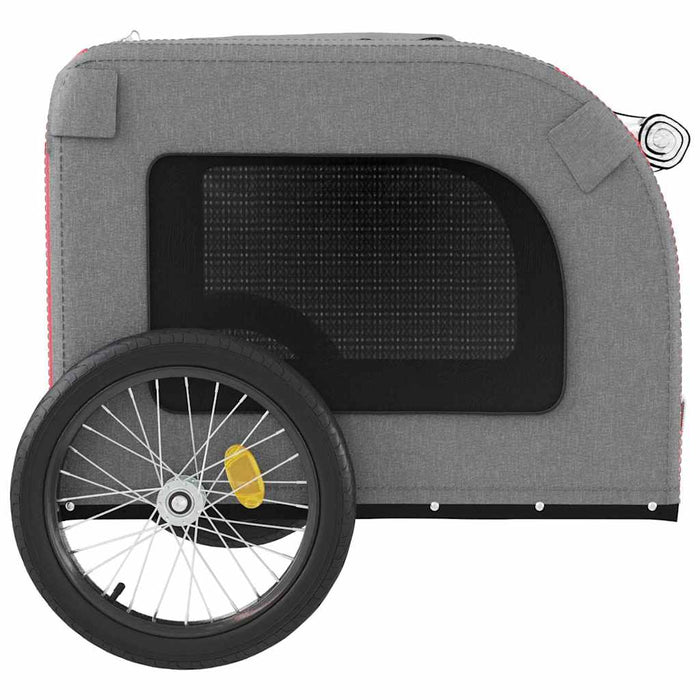 Remorcă bicicletă animale companie, roșu/gri textil oxford/fier WALTI