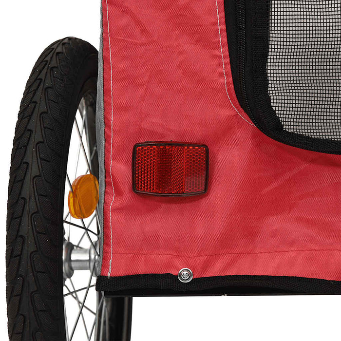 Remorcă bicicletă animale companie, roșu/gri textil oxford/fier WALTI