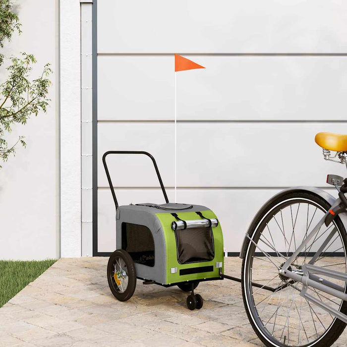 Remorcă de bicicletă pentru animale de companie Verde și gri - WALTI WALTI