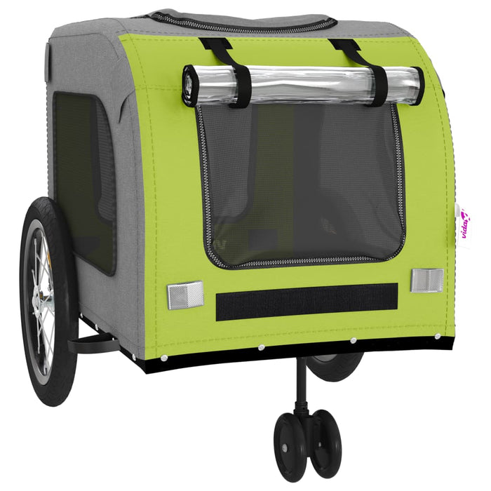 Remorcă bicicletă animale companie verde/gri textil oxford/fier - WALTI WALTI