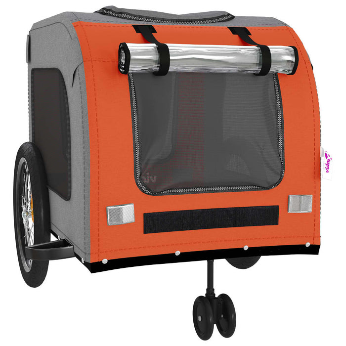 Remorcă de bicicletă animale portocaliu/gri, textil oxford/fier - WALTI WALTI