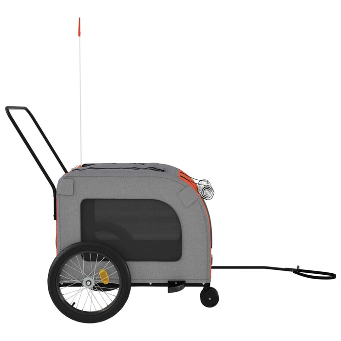 Remorcă de bicicletă animale portocaliu/gri, textil oxford/fier - WALTI WALTI