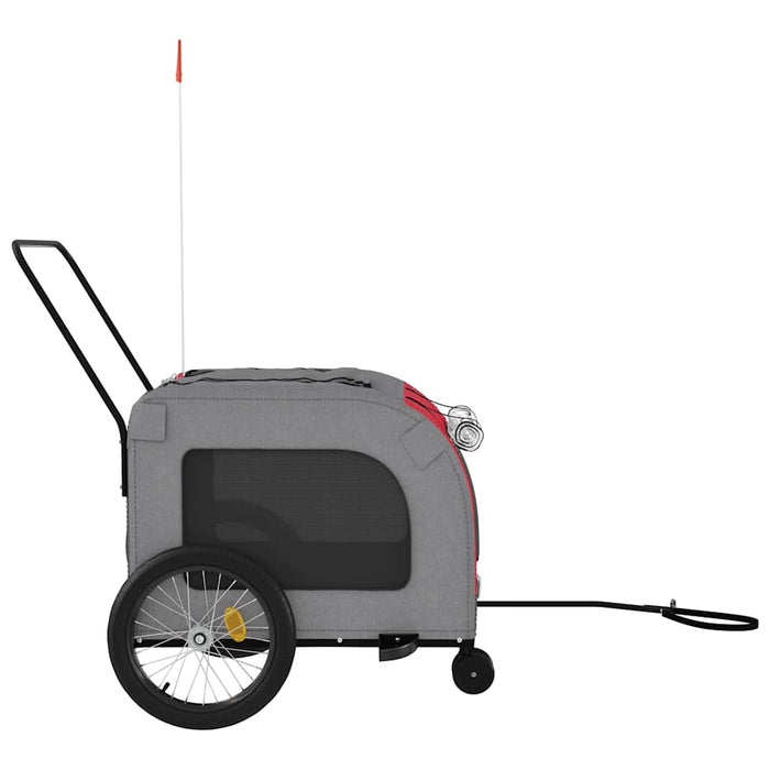 Remorcă bicicletă animale companie, roșu/gri textil oxford/fier - WALTI WALTI