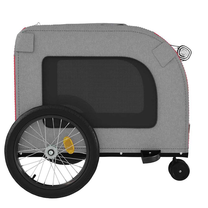 Remorcă bicicletă animale companie, roșu/gri textil oxford/fier - WALTI WALTI