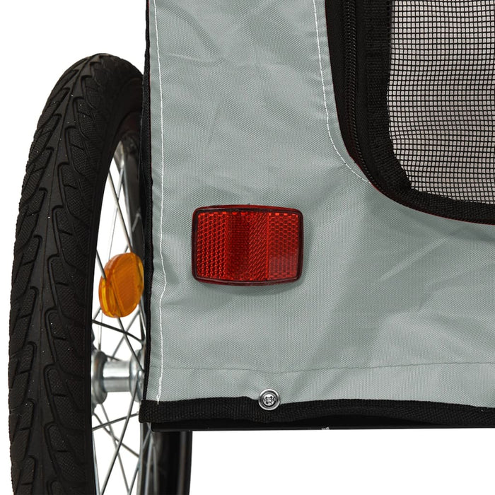Remorcă bicicletă animale companie gri/negru textil oxford/fier WALTI