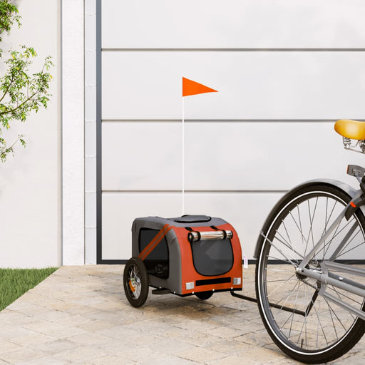 Remorcă de bicicletă animale portocaliu/gri, textil oxford/fier - WALTI WALTI
