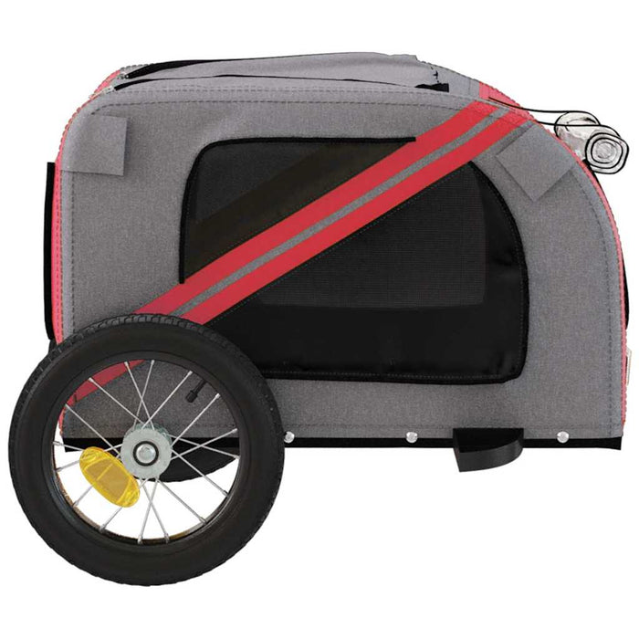 Remorcă bicicletă animale companie, roșu/gri textil oxford/fier - WALTI WALTI