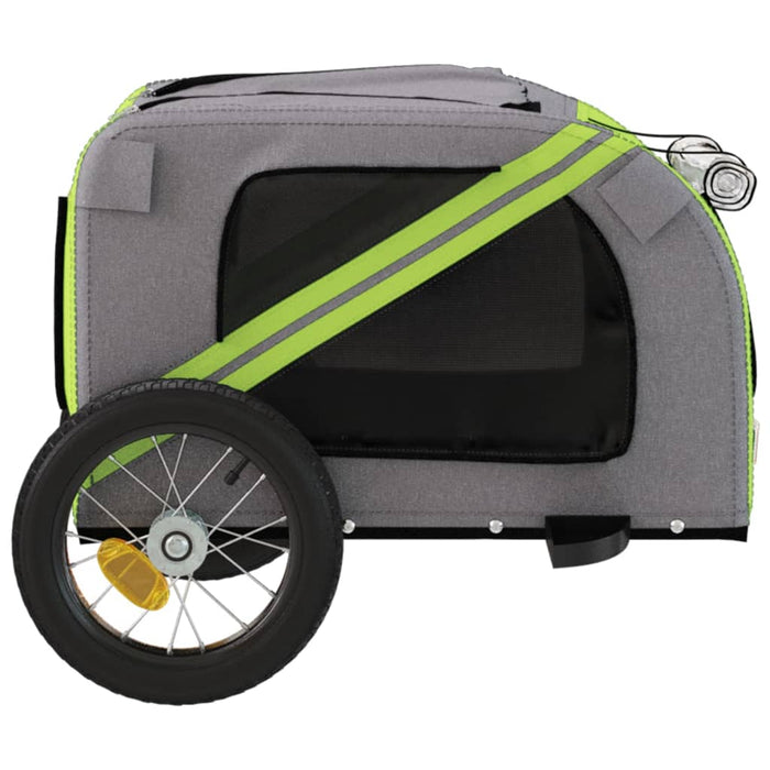 Remorcă bicicletă animale companie verde/gri textil oxford/fier WALTI