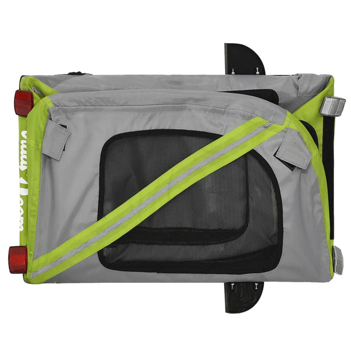 Remorcă bicicletă animale companie verde/gri textil oxford/fier WALTI