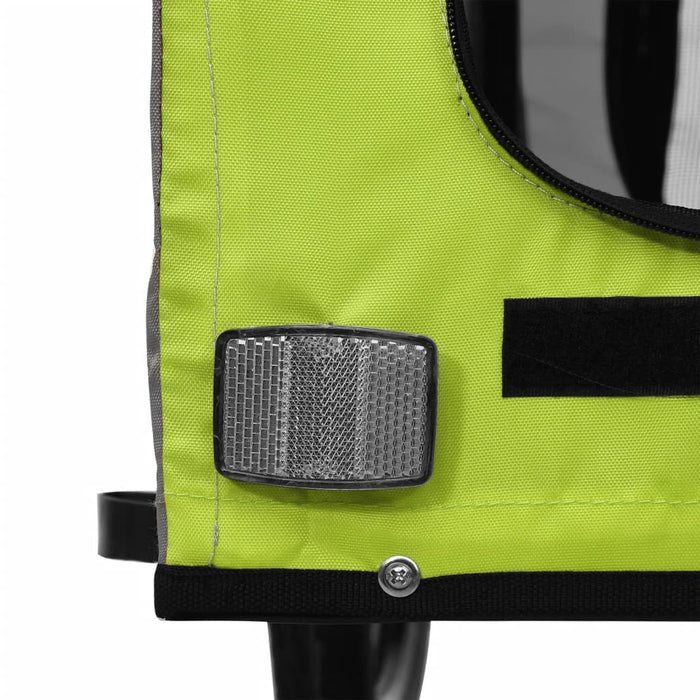 Remorcă bicicletă animale companie verde/gri textil oxford/fier WALTI