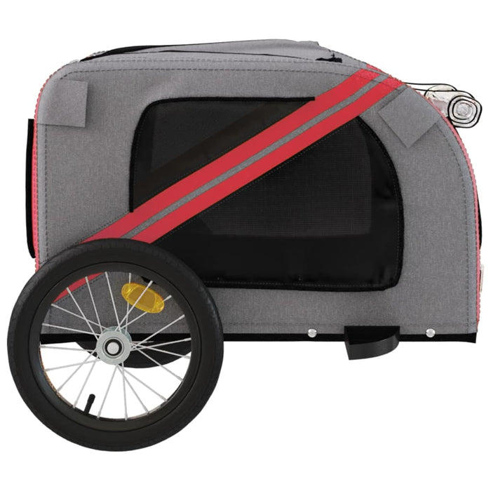 Remorcă bicicletă animale companie, roșu/gri textil oxford/fier - WALTI WALTI