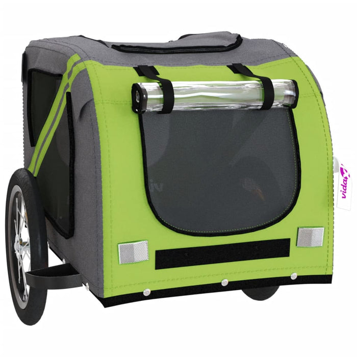 Remorcă bicicletă animale companie verde/gri textil oxford/fier - WALTI WALTI