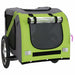 Remorcă bicicletă animale companie verde/gri textil oxford/fier - WALTI WALTI