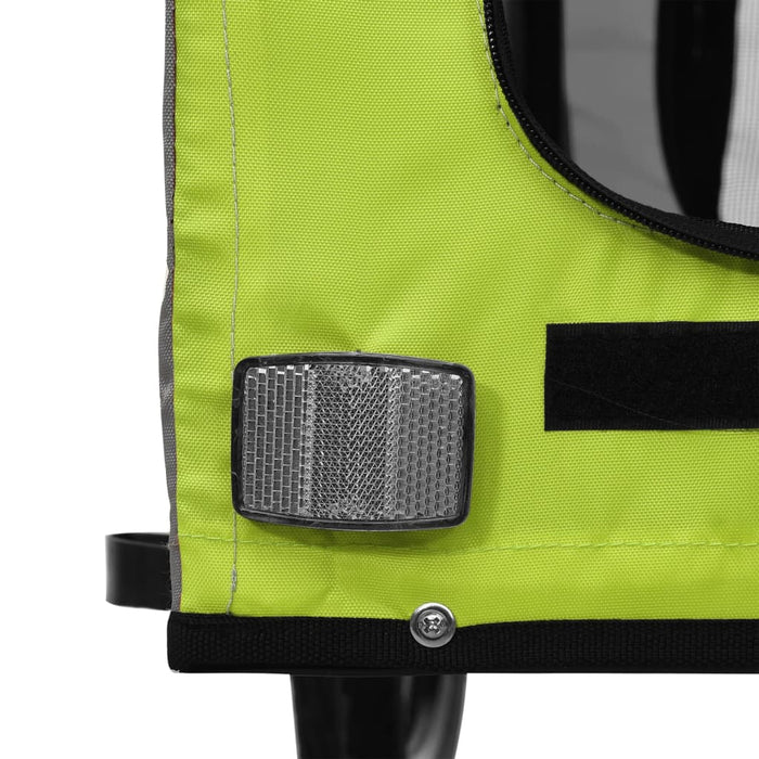 Remorcă bicicletă animale companie verde/gri textil oxford/fier - WALTI WALTI