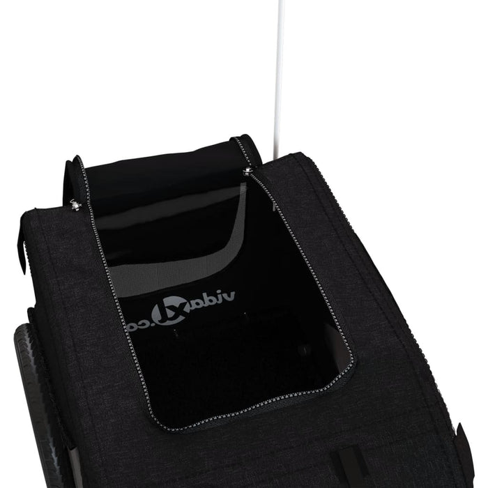 Remorcă bicicletă animale companie, negru, textil oxford/fier WALTI