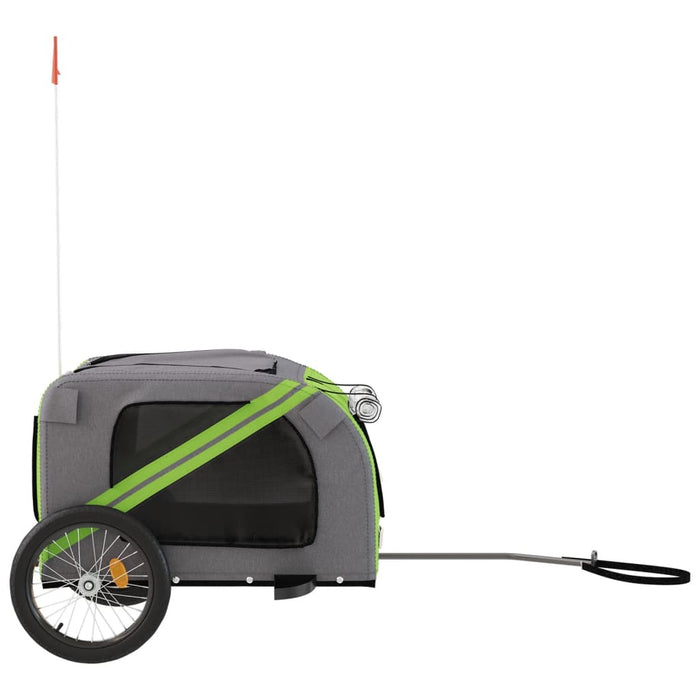 Remorcă bicicletă animale companie verde/gri textil oxford/fier - WALTI WALTI