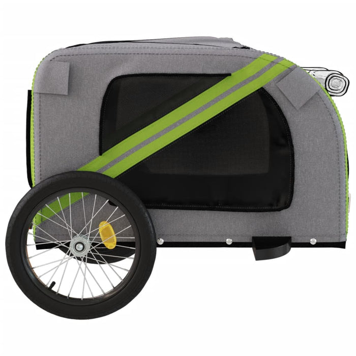 Remorcă bicicletă animale companie verde/gri textil oxford/fier - WALTI WALTI