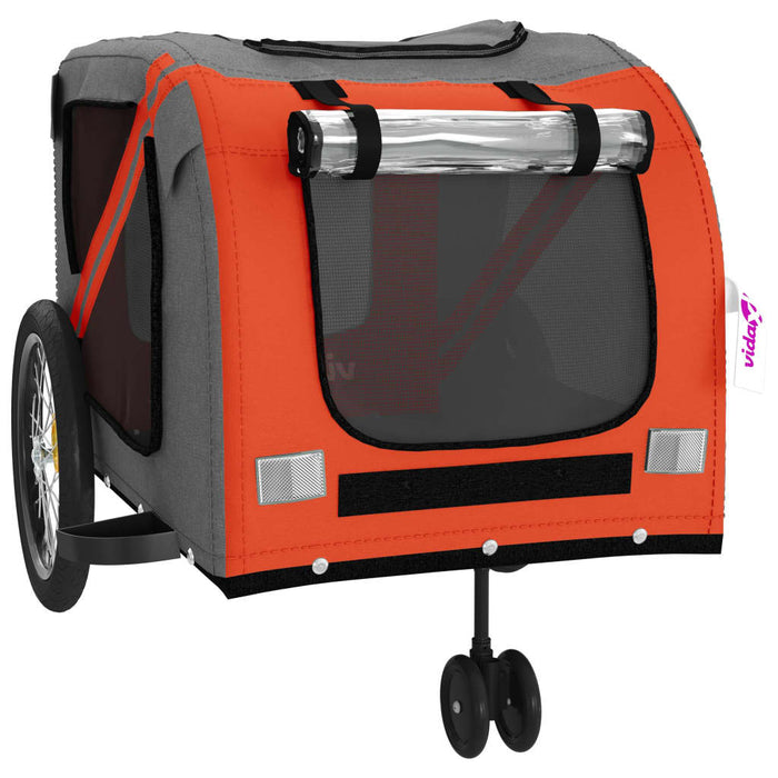 Remorcă de bicicletă animale portocaliu/gri, textil oxford/fier - WALTI WALTI