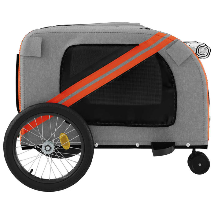 Remorcă de bicicletă animale portocaliu/gri, textil oxford/fier - WALTI WALTI