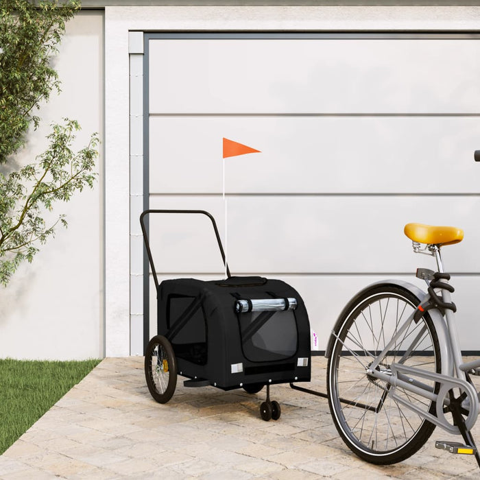 Remorcă bicicletă animale companie, negru, textil oxford/fier WALTI